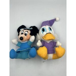 2 VTG Disney CHRISTMAS CAROL Stuffed Animals Minnie Mouse And SCROOGE Duck